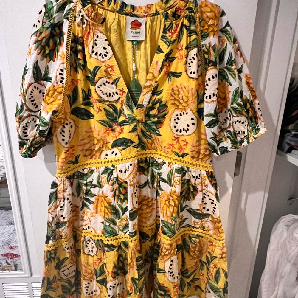 FARM Rio Kids Pineapple Print Yellow Dress